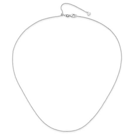 14K White Gold 1.1 mm Polished Chain Necklace alternate angle
