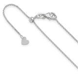 14K White Gold 1.1 mm Polished Chain Necklace detail view