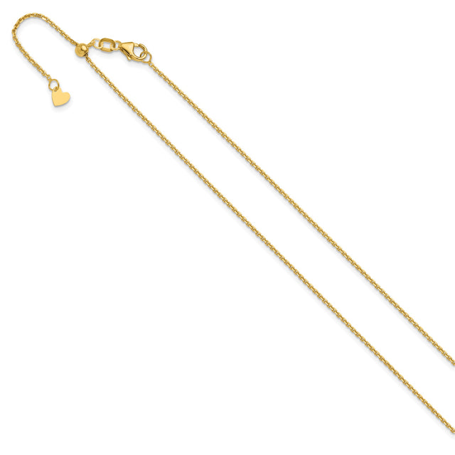 14K Yellow Gold 1.25 mm Polished Chain Necklace