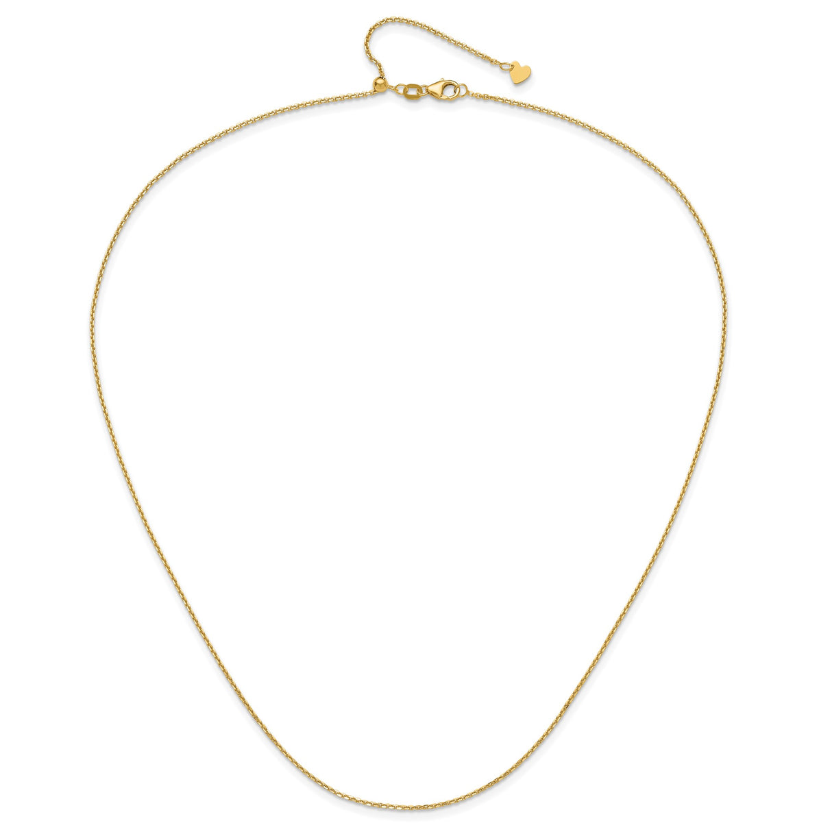 14K Yellow Gold 1.25 mm Polished Chain Necklace alternate angle