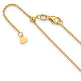 14K Yellow Gold 1.25 mm Polished Chain Necklace detail view