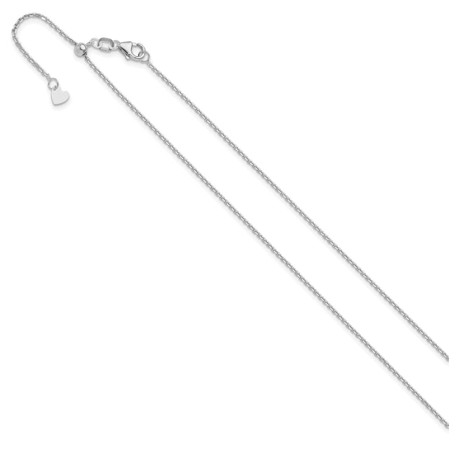14K White Gold 1.25 mm Polished Chain Necklace