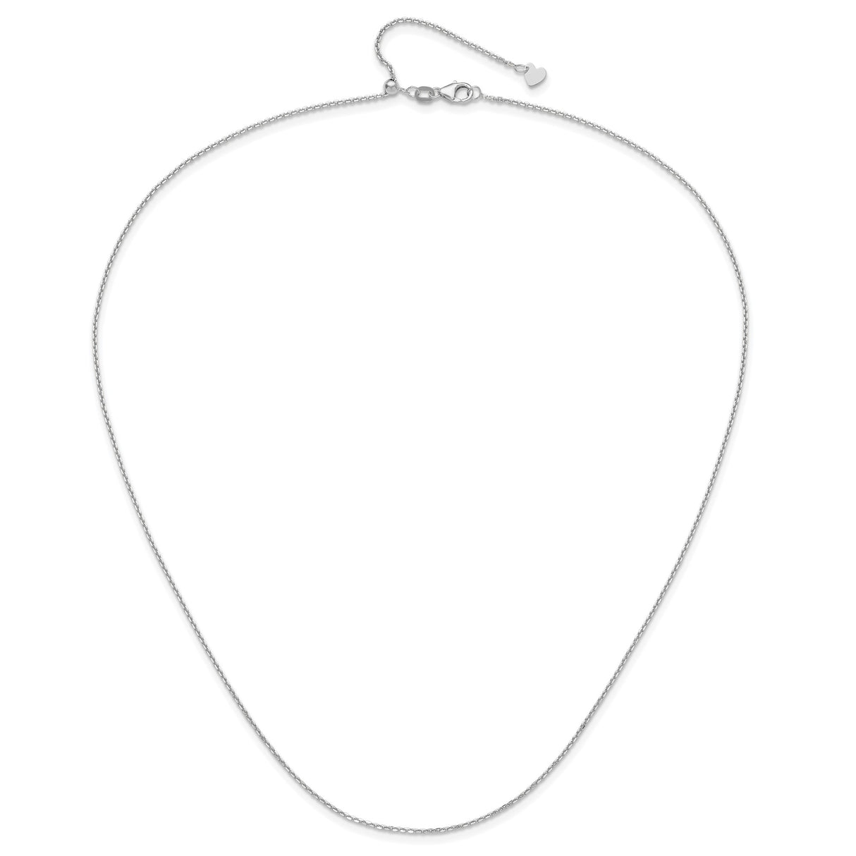 14K White Gold 1.25 mm Polished Chain Necklace alternate angle