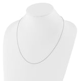 14K White Gold 1.25 mm Polished Chain Necklace detail view