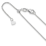 14K White Gold 1.25 mm Polished Chain Necklace detail view