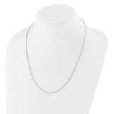 14K White Gold 1.3 mm Polished Chain Necklace detail view