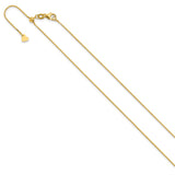 14K Yellow Gold 0.7 mm Box Chain Necklace, Polished