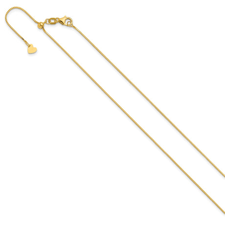 14K Yellow Gold 0.7 mm Box Chain Necklace, Polished