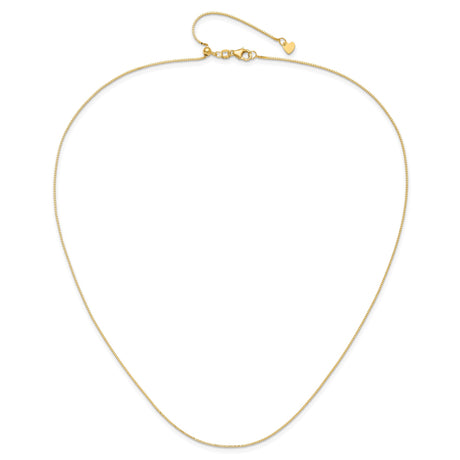 14K Yellow Gold 0.7 mm Box Chain Necklace, Polished alternate angle