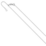 14K White Gold 0.7 mm Box Chain Necklace, Polished
