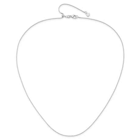 14K White Gold 0.7 mm Box Chain Necklace, Polished alternate angle
