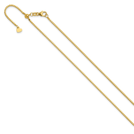 14K Yellow Gold 1.2 mm Box Chain Necklace, Polished