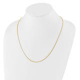 14K Yellow Gold 1.2 mm Box Chain Necklace, Polished detail view