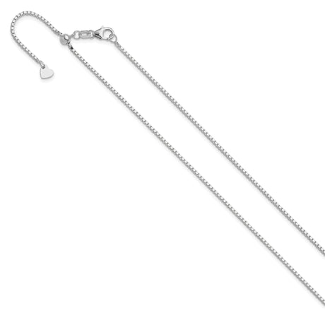 14K White Gold 1.2 mm Box Chain Necklace, Polished
