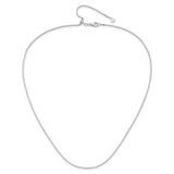 14K White Gold 1.2 mm Box Chain Necklace, Polished alternate angle