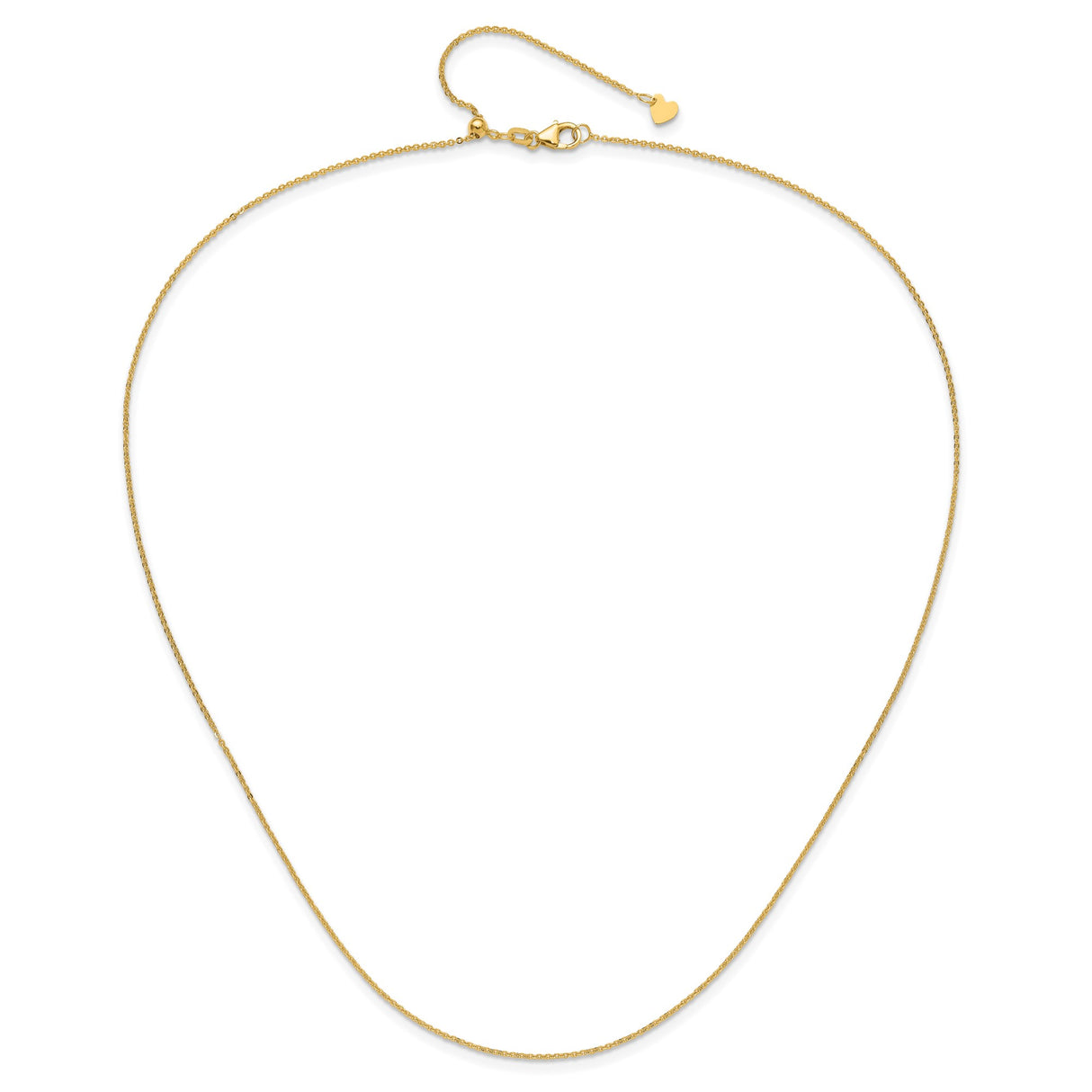 14K Yellow Gold 1.25 mm Polished Chain Necklace alternate angle