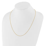 14K Yellow Gold 1.25 mm Polished Chain Necklace detail view