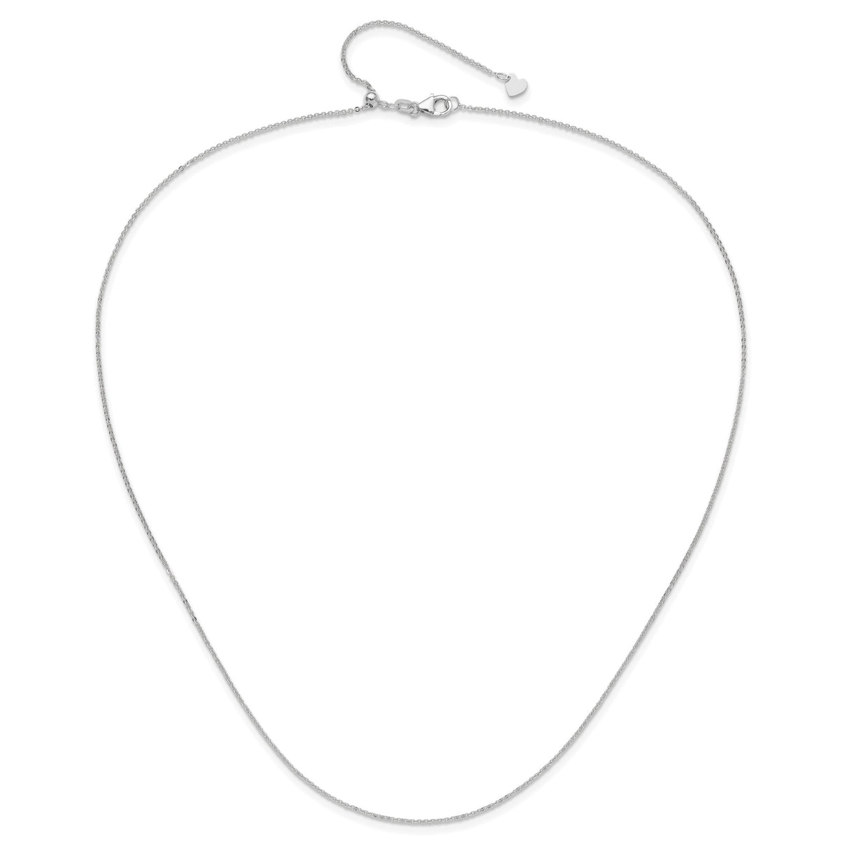 14K White Gold 1.25 mm Polished Chain Necklace alternate angle