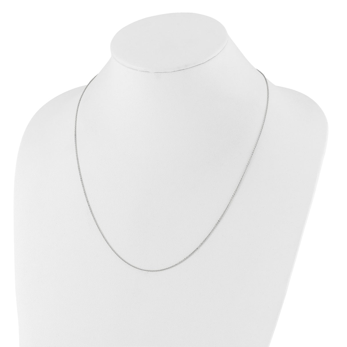 14K White Gold 1.25 mm Polished Chain Necklace detail view