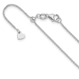 14K White Gold 1.25 mm Polished Chain Necklace detail view