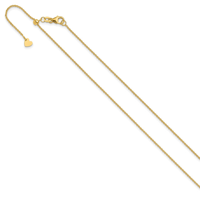 14K Yellow Gold 1.1 mm Polished Chain Necklace