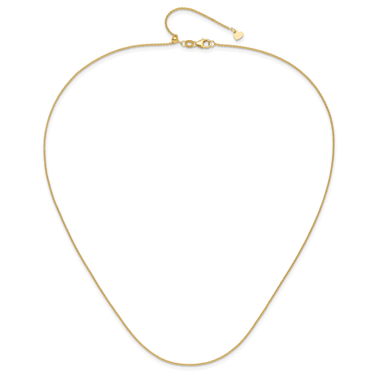 14K Yellow Gold 1.1 mm Polished Chain Necklace alternate angle