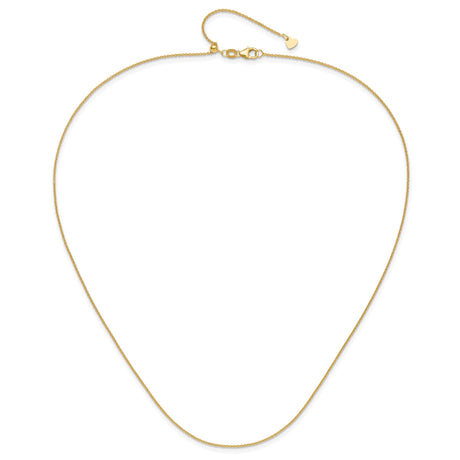 14K Yellow Gold 1.1 mm Polished Chain Necklace alternate angle