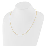 14K Yellow Gold 1.1 mm Polished Chain Necklace detail view