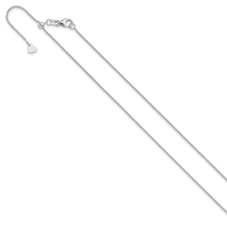 14K White Gold 1.1 mm Polished Chain Necklace