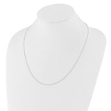 14K White Gold 1.1 mm Polished Chain Necklace detail view