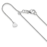 14K White Gold 1.1 mm Polished Chain Necklace detail view