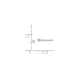 14k White Gold Single Stud Earring with Round Cut Diamond, Solitaire Minimalist Design