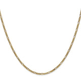14K Yellow Gold 1.8 mm Figaro Chain Necklace, Polished