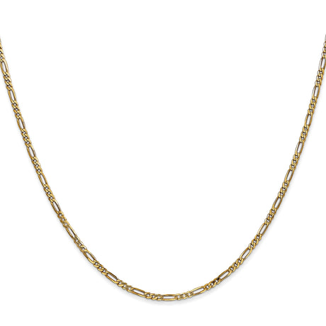 14K Yellow Gold 1.8 mm Figaro Chain Necklace, Polished