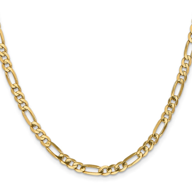 14K Yellow Gold 5 mm Figaro Chain Necklace, Polished