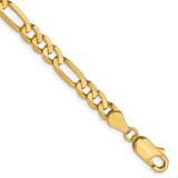 14K Yellow Gold 5 mm Figaro Chain Bracelet, Polished