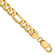 14K Yellow Gold 7.5 mm Figaro Chain Anklet, Polished shown for scale