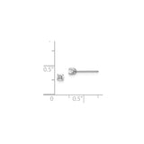 14k White Gold Diamond Stud Earrings, Round Cut in Classic Four Prong Setting