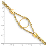 13 mm 14k Yellow Gold coin bezel for 13 mm Coin — size reference (ruler)