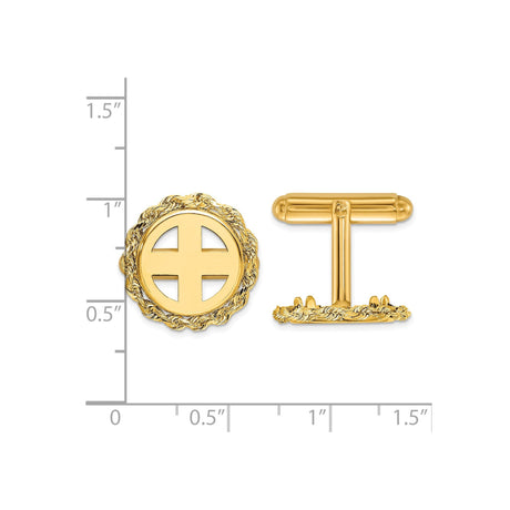 13 mm 14k Yellow Gold coin bezel for 13 mm Coin — size reference (ruler)