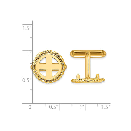13 mm 14k Yellow Gold coin bezel for 13 mm Coin — size reference (ruler)