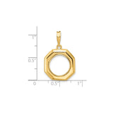 13 mm 14k Yellow Gold coin bezel for 13 mm Coin — size reference (ruler)