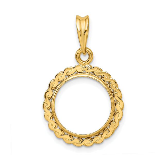 13 mm 14k Yellow Gold coin bezel for 13 mm Coin