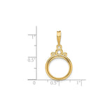 13 mm 14k Yellow Gold coin bezel for 13 mm Coin — size reference (ruler)