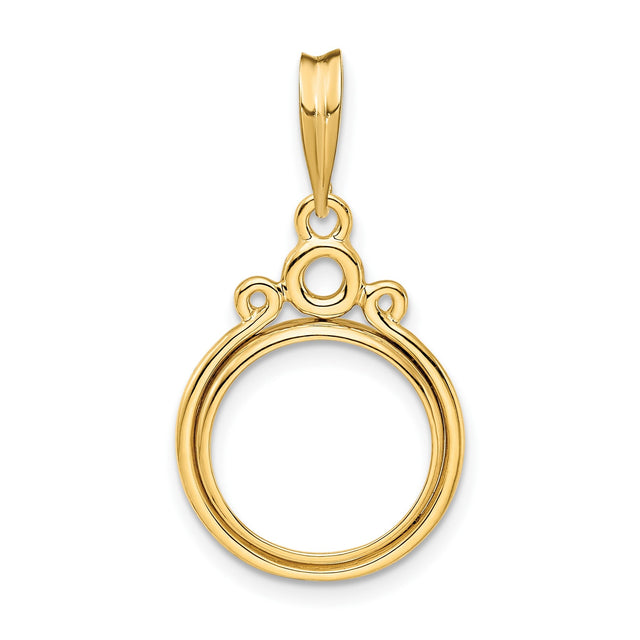 13 mm 14k Yellow Gold coin bezel for 13 mm Coin