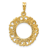13 mm 14k Yellow Gold coin bezel for 13 mm Coin — additional image