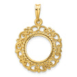 13 mm 14k Yellow Gold coin bezel for 13 mm Coin