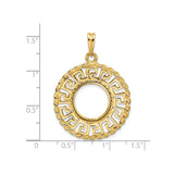 13 mm 14k Yellow Gold coin bezel for 13 mm Coin — size reference (ruler)