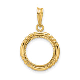 13 mm 14k Yellow Gold coin bezel for 13 mm Coin