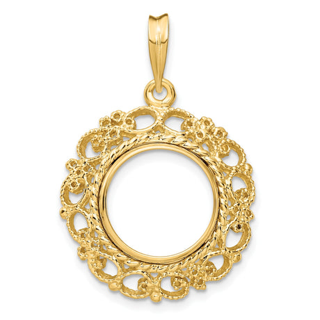13 mm 14k Yellow Gold coin bezel for 13 mm Coin